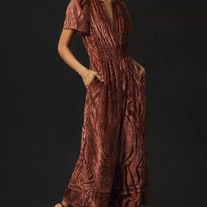 Anthropologie The Somerset Jumpsuit: Velvet Burnout Edition Size Small